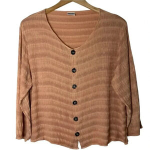 CP SHADES | Vintage Sausalito Textured Button Down Blouse | Long Sleeve Top | S